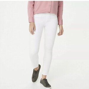 New Martha Stewart White Zipper Ankle Knit Denim Pants Size 6